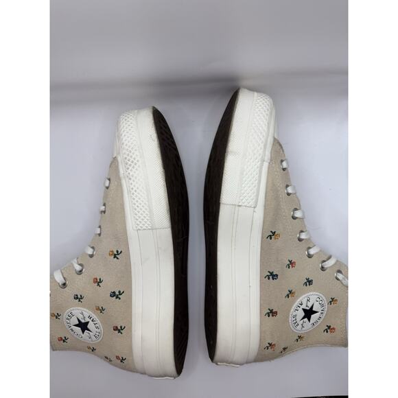Converse All Star Lift Platform High Embroidered Roses Size 8.5 Shoes Hi Top - Picture 11 of 14